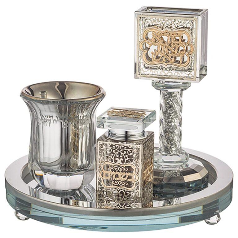 Modern crystal havdalah set