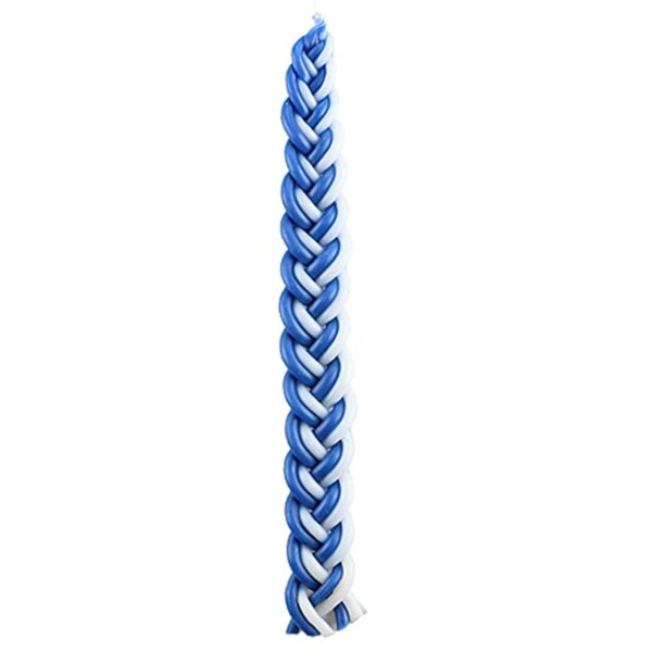 Havdalah Candle - traditional braided blue and white