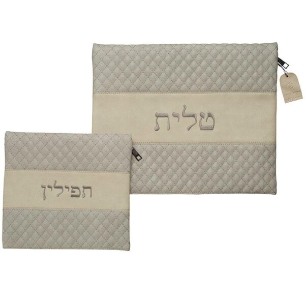 Leatherette Talit and Tefillin bag set with embroidery