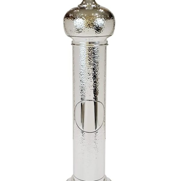 Hand hammered silver megillah case
