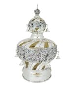 Stunning hand chased torah crown spiral design with cutout