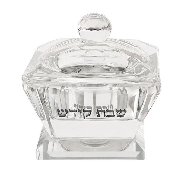 Fine crystal salt holder for Shabbat