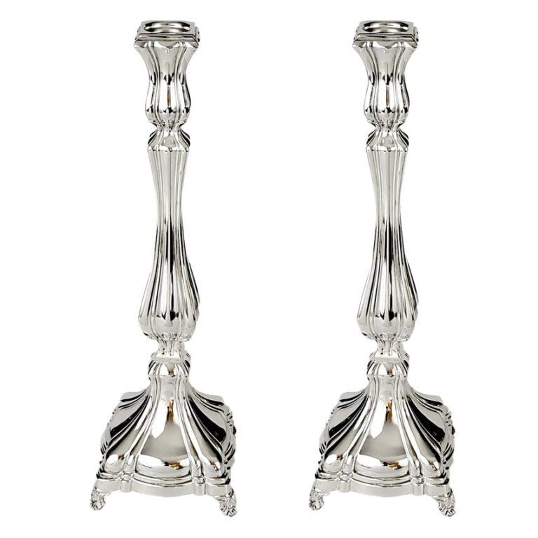 Large set of Barkanit silver candlestick for Shabbat