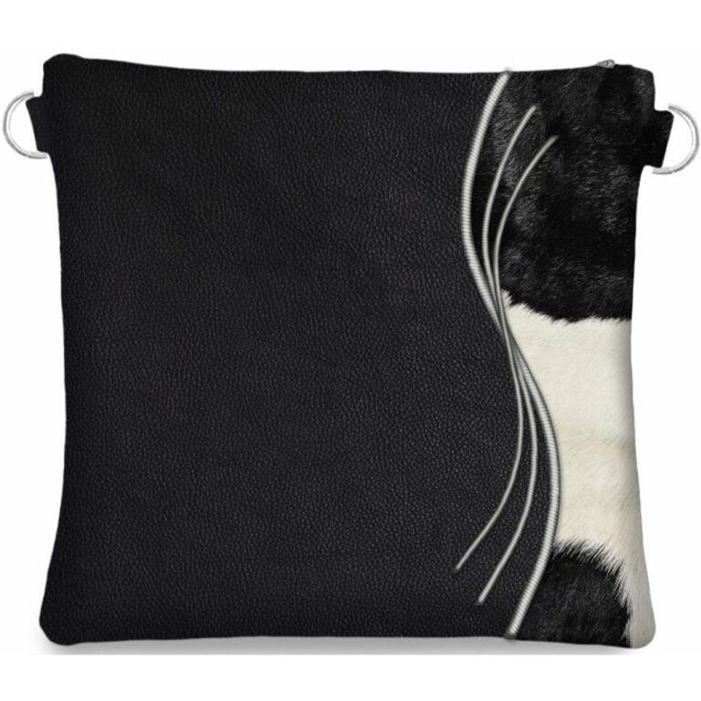 Personalized leather tefillin bag with fur
