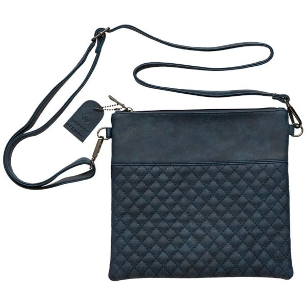 Leatherette Tefillin Bag with Detachable Strap - Luxurious Blue Faux Leather