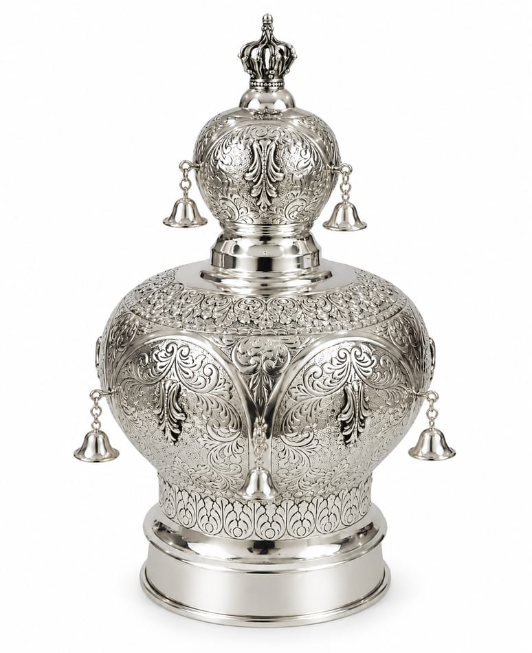 Milano Hand Chased Silver Torah Crown