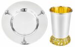 Aristo gold silver kiddush set for groom by Hadad Brothers