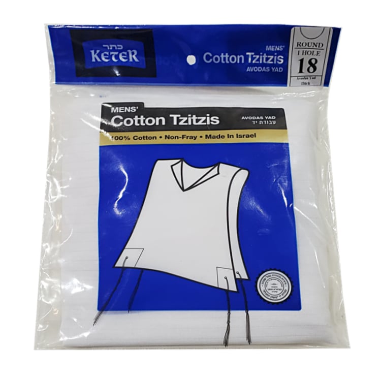 Thick avodat yad cotton tzitzits arbah kanfot garments with round neck