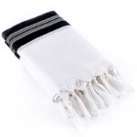 Eminence tallit with black and white stripes