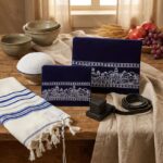 Jerusalem Talit & Tefillin Bag Set - Medium - Blue - Image 2