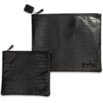 Black Crocodile Leatherette Tallit and Tefillin bag set