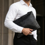 Black Croc Leatherette Tallit & Tefillin Bag Set - Image 2