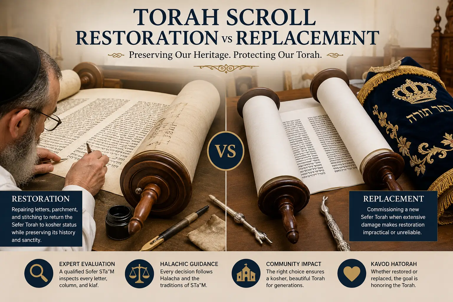 Torah Scroll Restoration vs Replacement | Expert Guide