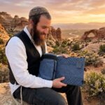 Blue Leatherette Tik Taf Thermal tefillin protector