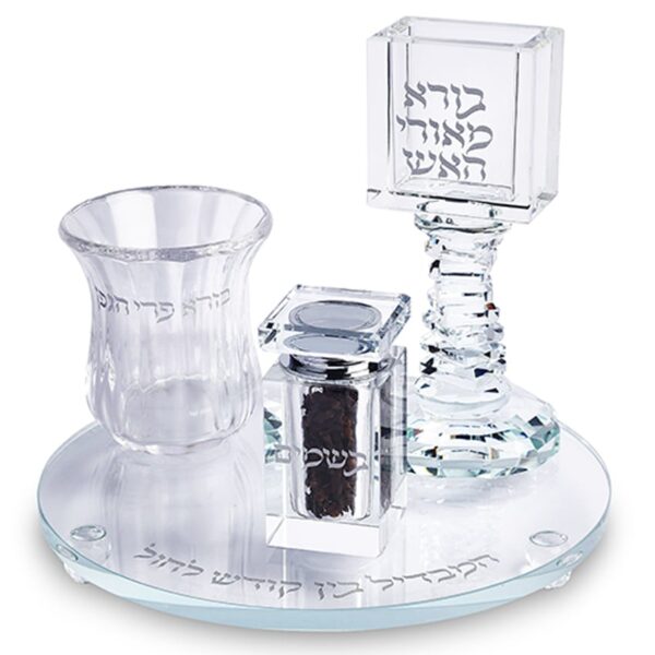 Modern Clear crystal havdalah set