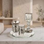 Modern silver crystal havdalah set