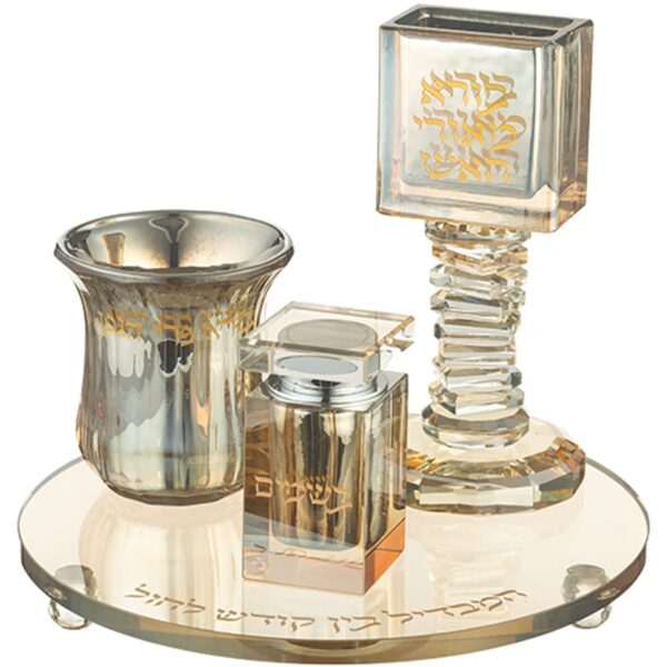 Modern gold crystal havdalah set
