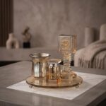 Modern gold crystal havdalah set