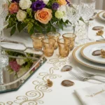 Golden Crystal Liquor Set for Shabbat Kiddush