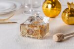 Golden crystal honey dish with gift box