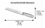 Stainless Steel Challah Bread Knife Dimensions