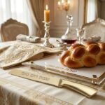 Golden Challah Bread Knife for Shabbat and Holidays