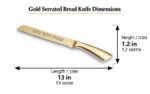 Gold Serrated Challah Bread Knife Dimensions