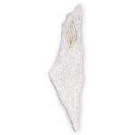 Map of Israel Stone-like Mezuzah Case with gold Shin