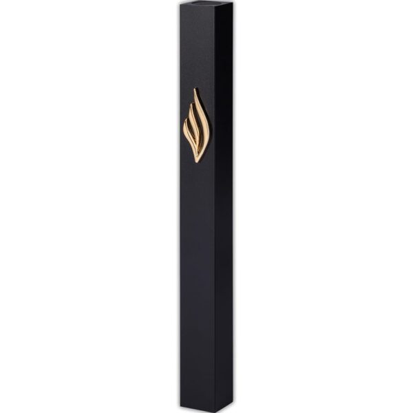 12 cm Black Waterproof Mezuzah Case with gold shin