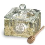 Jerusalem crystal honey dish with gift box