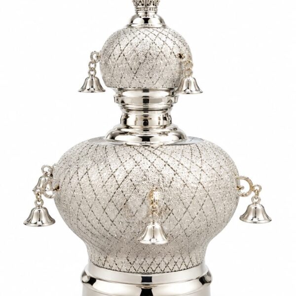 Ornate Diamond Cut Silver Torah Crown