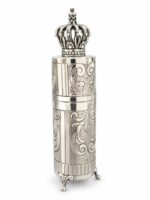 Ornate Silver Flourish Match Holder for Shabbat Candles