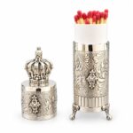 Ornate Silver Flower Match Holder for Shabbat Candles
